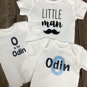 NEW: Three PERSONALIZED onesies/bodysuits